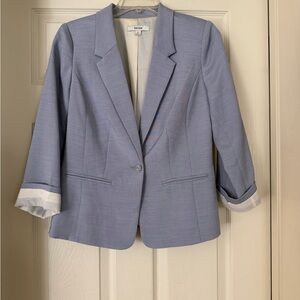 Women’s blazer, size S, 3/4 length sleeves, powder blue.
